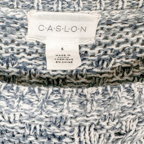 Caslon Blue & White Colorblock Split Hem Sweater, EUC, Size Small - Picture 13 of 13